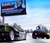 Aviso de voteforchange.com en Burnout Paradise (imagen: gigaom.com)