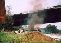 Tráiler contra un puente en Alemania (Wiehltal)