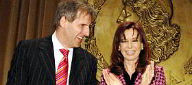 Martín Redrado, Presidente del BCRA, y Cristina Fernández de Kirchner, Presidenta de Argentina