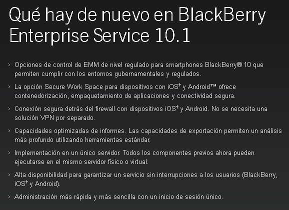 Lo nuevo en BES 10.1