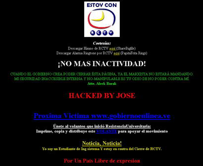 'Defacing' en el portal de la Misión Sucre Táchira