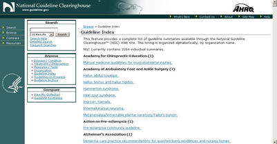 Web de la National Guideline Clearinghouse