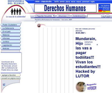 Home page de la Defensoría del Pueblo atacada por 'defacing'