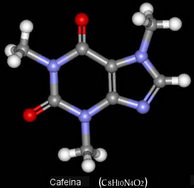 Molecula de cafeina (Imagen: erowid.org)