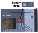 Batería Nokia BL-5C: Identificación del modelo