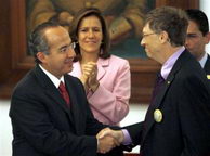 Felipe Calderón, Presidente de México, con Bill Gates, de Microsoft