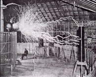 Versión artística del experimento de Tesla en Colorado