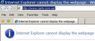 cantv.com.ve fuera de servicio el 01/08/2007