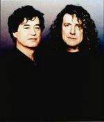 Jimmy Page, guitarrista, y Robert Plant, vocalista