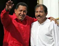 Presidentes Hugo Chávez (Venezuela) y Daniel Ortega (Nicaragua)